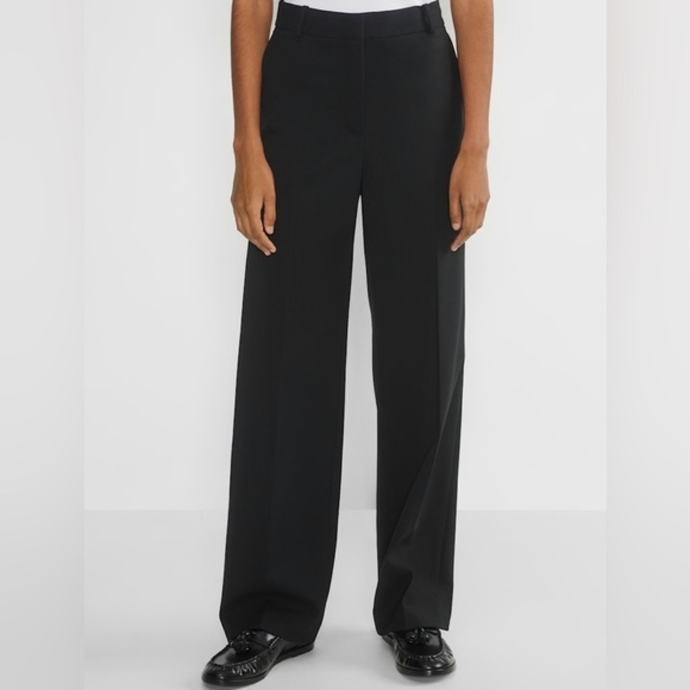 Aritzia Babaton Agency Wool Twill High Waist Trousers in Black Size 10